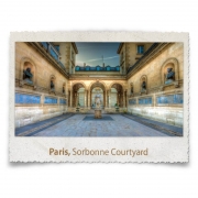 A gated courtyard at the Sorbonne in Paris