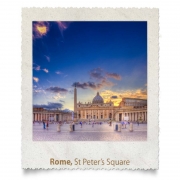 Sunrise over St Peter's as the early morning visitors begin to arrive.
